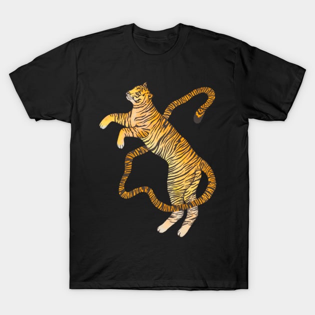 Yellow zodiac tiger T-Shirt by deadblackpony